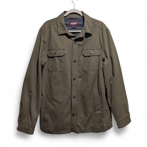 Alesbury Men's Olive Button Front Jacket Size XL Shacket Lined